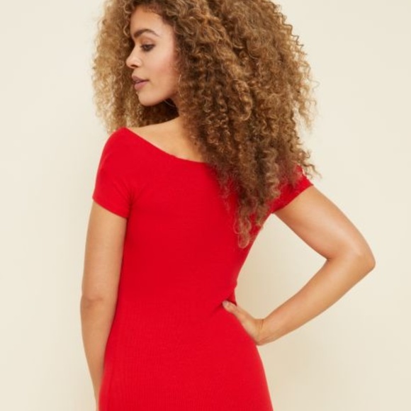 Brand New Red Ribbed Knit Snap Placket Dress👗👗👗 - Picture 2 of 3